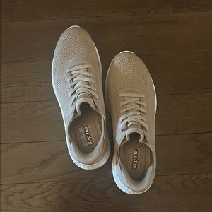 Skechers Women's Taupe and White Slip-On Sneakers